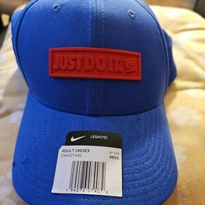 Nike Blue Cap with Red JUST DO IT Patch New One Size